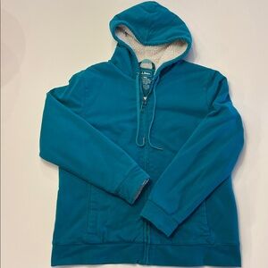 LLBean Sherpa-Lined Hoodie Zip L